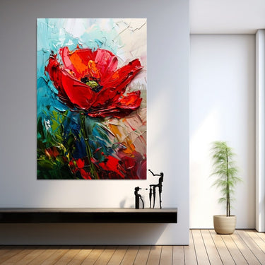 Abstract Poppy Flower Painting
